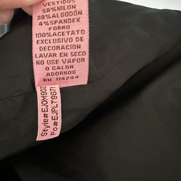 NWT Eliza J Black Strapless Peplum Cocktail Dress Beaded Bow Size 8 - Picture 10 of 10